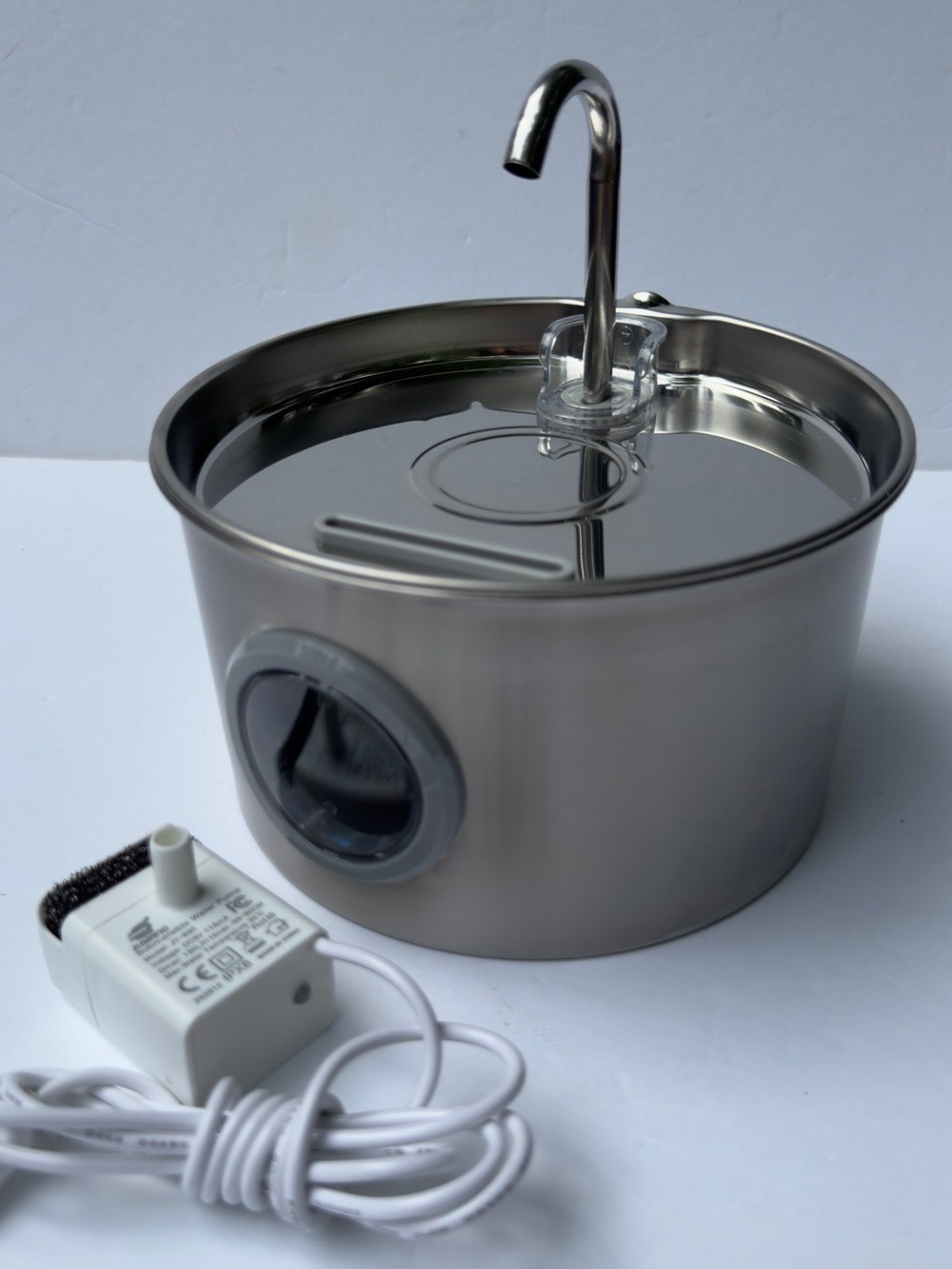Stainless Steel Cat Water Fountain Bowl with Pump & Faucet - Picture 3 of 5